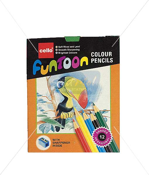 Cello Funtoon Colour Pencils 12 Shades by StatMo.in