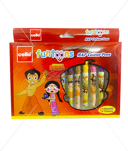 Cello Chhota Bheem Funtoons Hap Colour Pens Set of 12 by StatMo.in