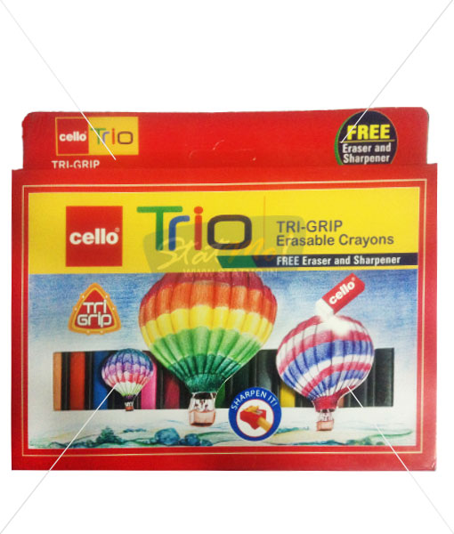 Cello Trio Tri-Grip Erasable Crayons 15 Colours by StatMo.in