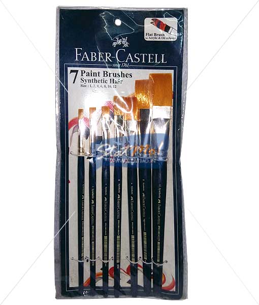 Faber Castell 7 Paint Brushes Synthetic Hair Flat Brush by StatMo.in