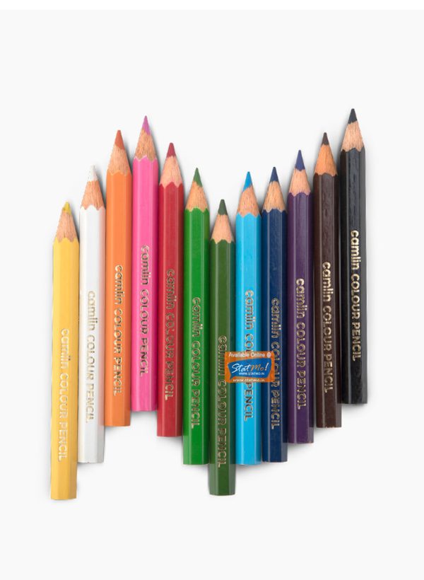 Camlin Colour Pencils Half Size 12 Shades by StatMo.in