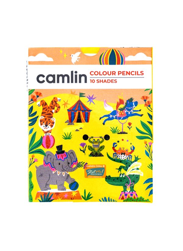 Camlin Colour Pencils Half Size 10 Shades by StatMo.in