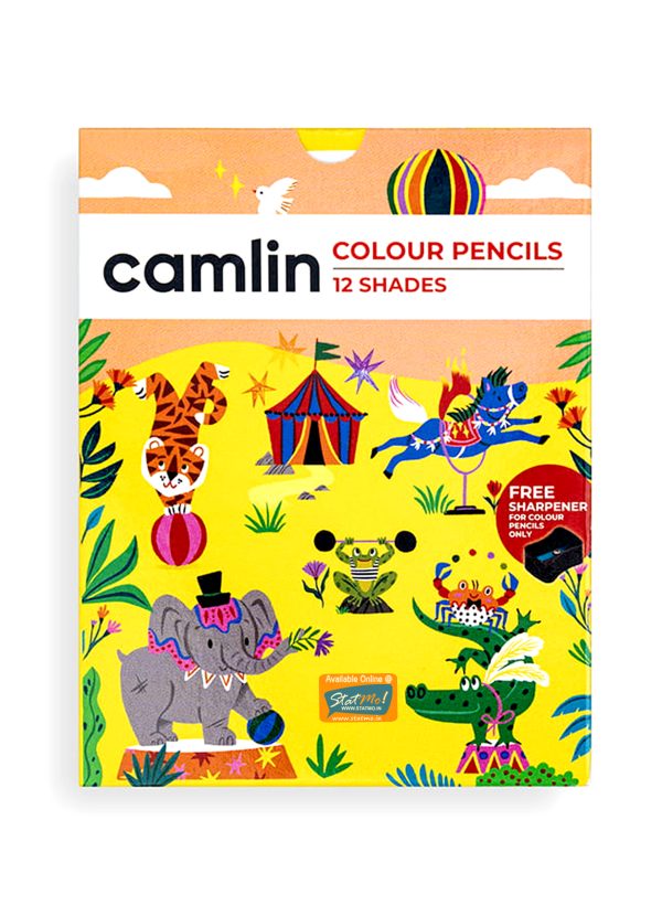 Camlin Colour Pencils Half Size 12 Shades by StatMo.in