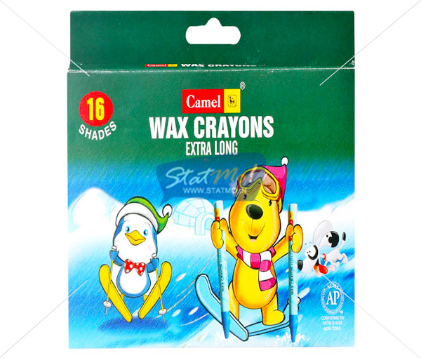 Camlin Extra Long Wax Crayon 16 Shades by StatMo.in