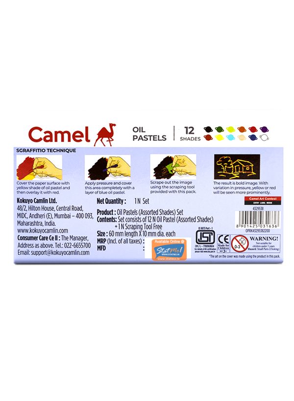 Camlin Oil Pastels 12 Shades by StatMo.in