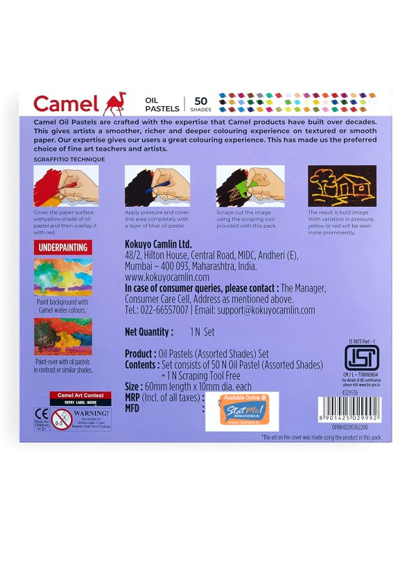 Camlin Oil Pastels 50 Shades by StatMo.in