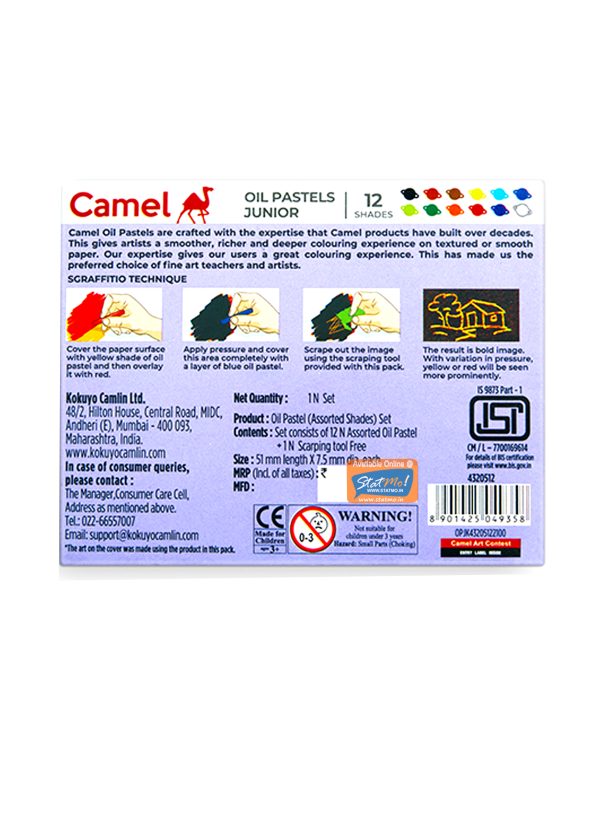 Camlin Oil Pastels Junior 12 Shades by StatMo.in