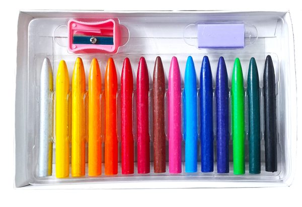 Camlin Plastic Crayon 15 Shades Assorted Shades by StatMo.in