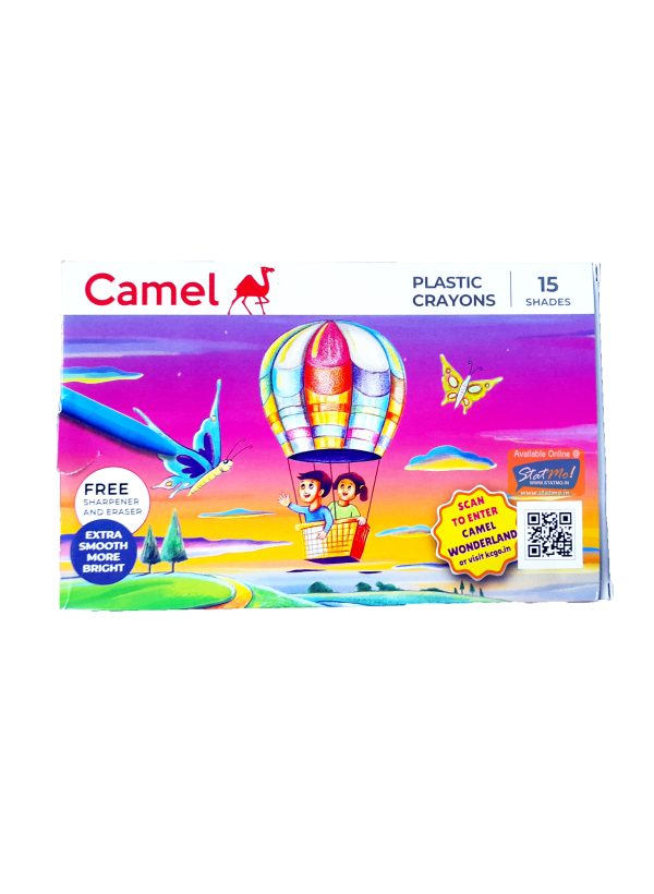 Camlin Plastic Crayon 15 Shades Assorted Shades by StatMo.in