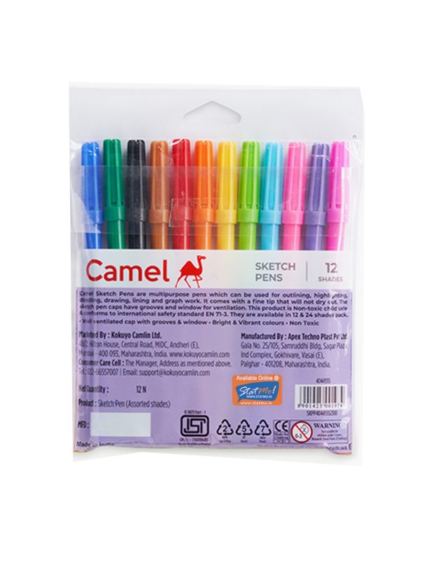 Camlin Sketch Pens 12 Shades by StatMo.in