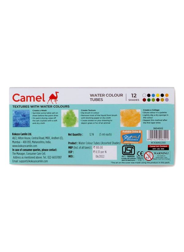 Camlin Students Water Colours Tubes 12 Shades by StatMo.in