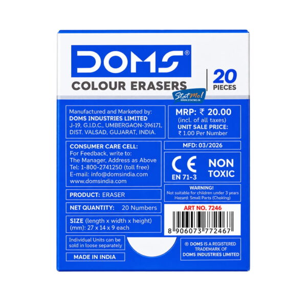 Doms Coloured Eraser by StatMo.in