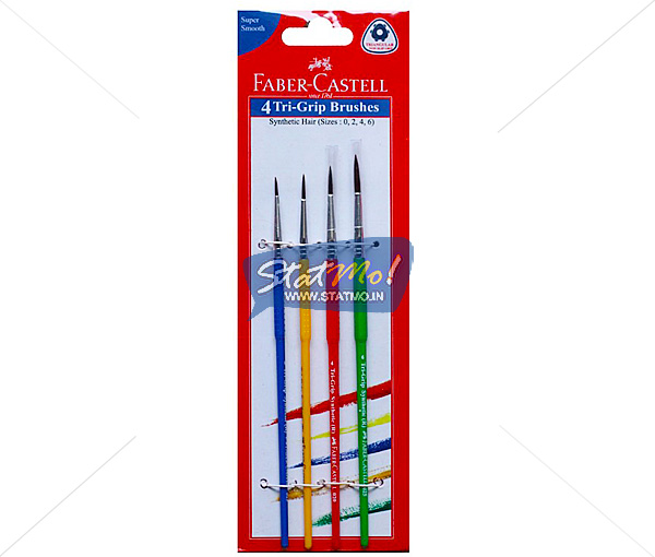 Faber Castell 4 Tri Grip Brushes (Round) by StatMo.in