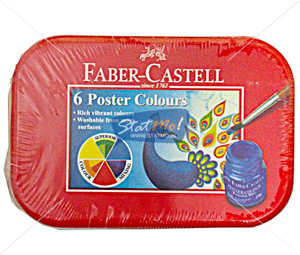 Faber Castell 6 Poster Colours Tin Pack by StatMo.in