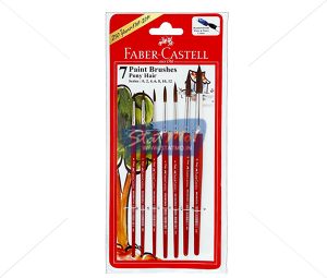 Faber Castell 7 Paint Brushes Pony Hair Round Brush by StatMo.in