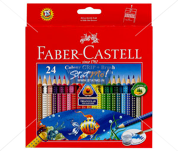 Faber Castell Water Soluable 24 Colour Grip by StatMo.in