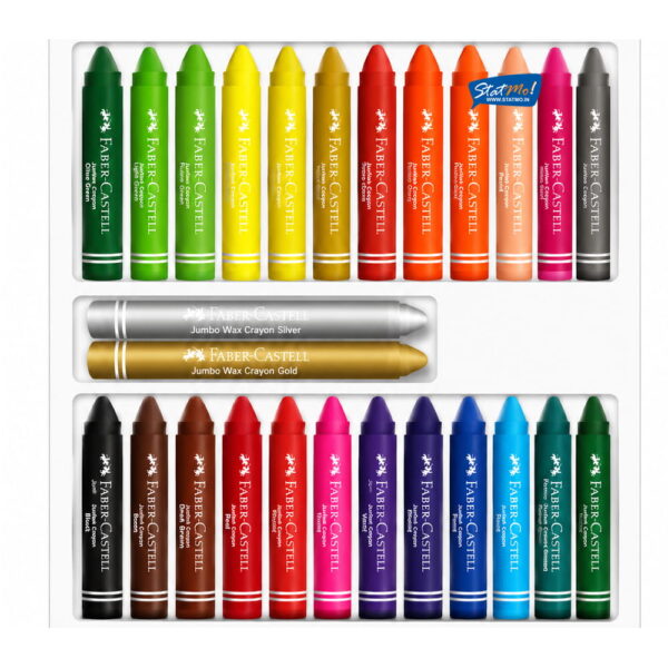 Faber Castell Wax Crayon Jumbo 24 Shades by StatMo.in