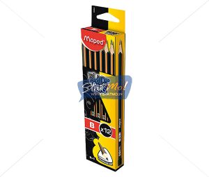 Maped Black Peps Graphite Pencile – B Box of 2 Pencils by StatMo.in