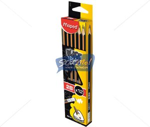 Maped Black Peps Graphite Pencile – 2B Box Of 12 Pencils by StatMo.in