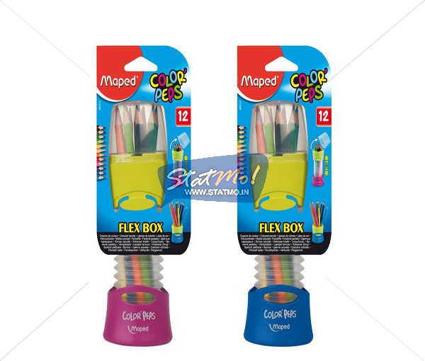 Maped Color Pencil (12 Pencils In Retractable Pot) by StatMo.in