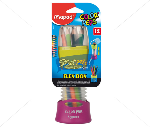 Maped Color Pencil (12 Pencils In Retractable Pot) by StatMo.in