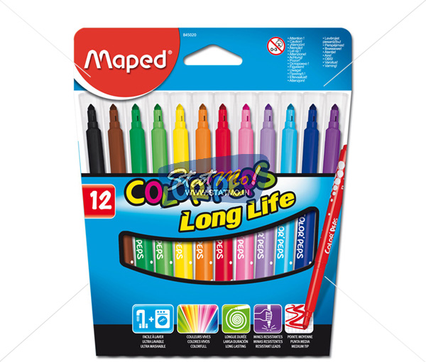 Maped Felt Pens X 12 In Cardboard Pack by StatMo.in