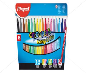 Maped Felt Pens X 18 In Cardboard Pack by StatMo.in