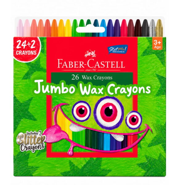 Faber Castell Wax Crayon Jumbo 24 Shades by StatMo.in