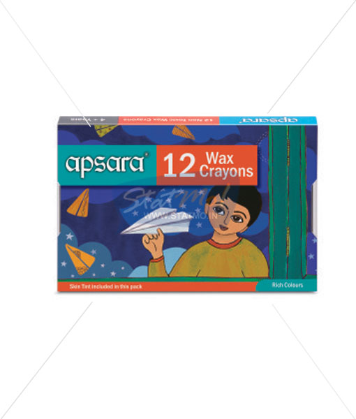 Apsara 12 Wax Crayons by StatMo.in