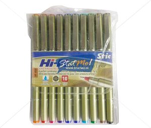 Stic Hi-Fi Steel Fine Liner 10 Colour Set by StatMo.in