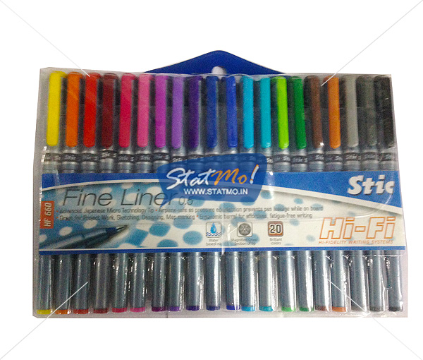 Stic Hi-Fi Steel Fine Liner Regular 20 Color Set by StatMo.in