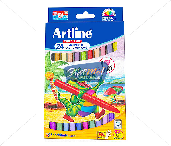 Artline 24 Gripper Plastic Crayons by StatMo.in