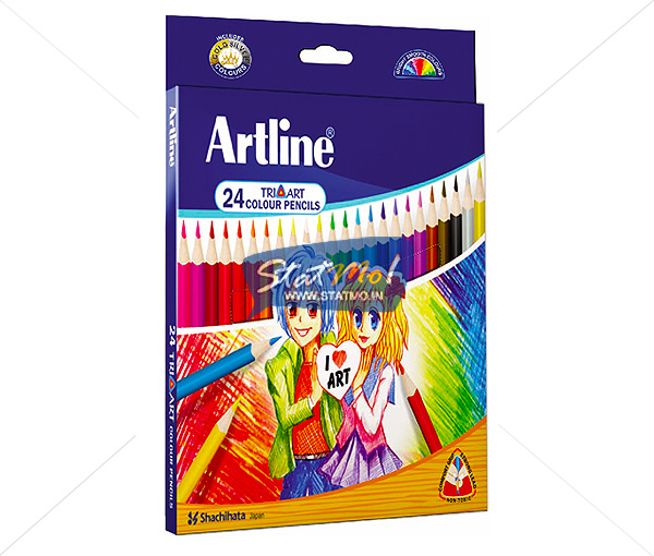 Artline Tri Art Colour Pencils Set of 24 by StatMo.in