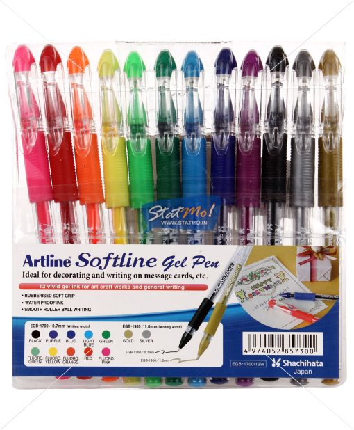 Artline Softline Gel Pen in 12 Colors Pack by StatMo.in