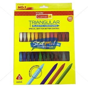 Camlin Triangular Plastic Crayons 26 Shades by StatMo.in