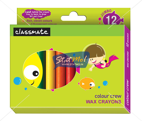 Classmate Wax Crayons Jumbo 12 Shades by StatMo.in