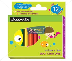 Classmate Wax Crayons Long 12 Shades by StatMo.in