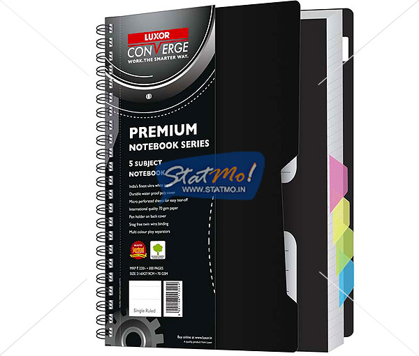 Luxor A5- 5 Subject Notebook by StatMo.in