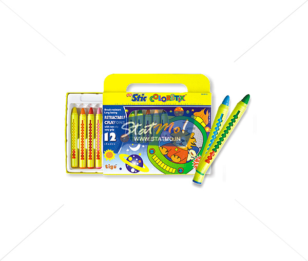 Stic Colorstix Retractable 12 Wax Crayons by StatMo.in