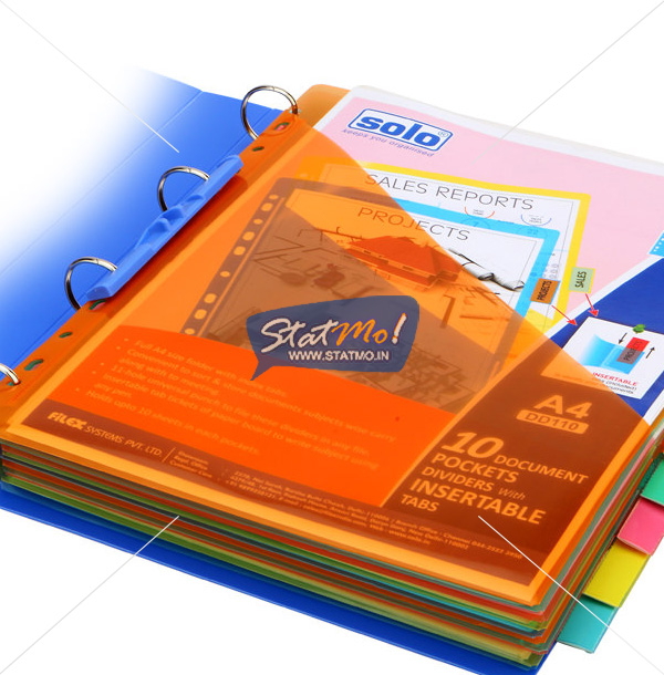 Solo 5 Document Pockets Dividers with Insertable Tabs by StatMo.in