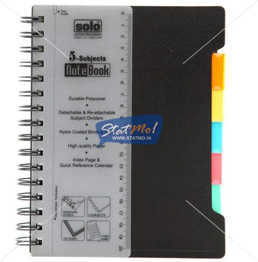 Solo 5 Subjects Note Book by StatMo.in