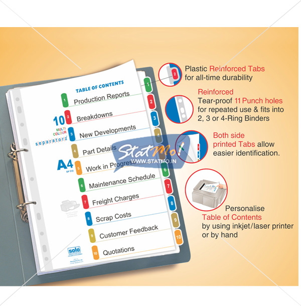 Solo Separatorz A4 With Index by StatM.in