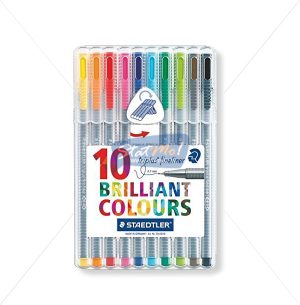 Staedtler Triplus Fine Liner 10 Brilliant Colours by StatMo.in