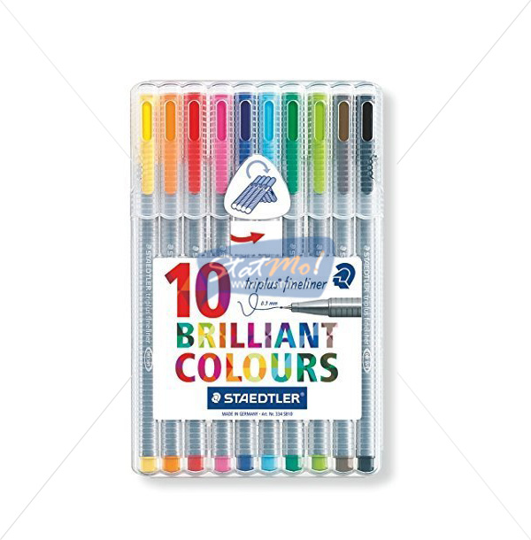 Staedtler Triplus Fine Liner 10 Brilliant Colours by StatMo.in