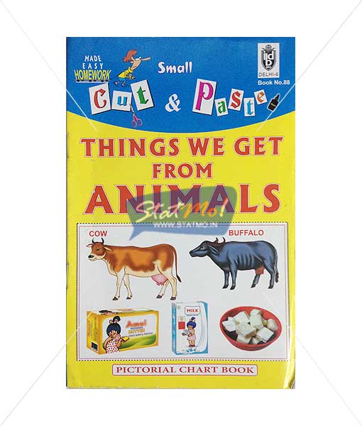 Cut and Paste Things We Get from Animals Picture Booklet by StatMo.in