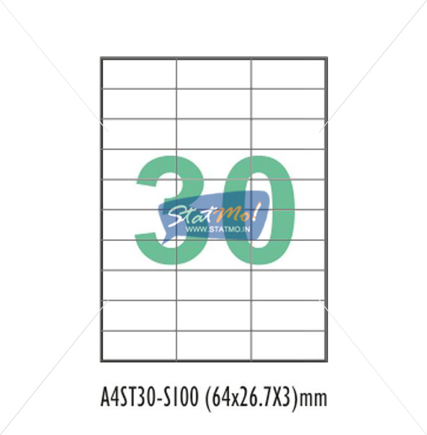 Desmat SA White A4û 30 Labels-Data 64 x 26.7 x 3 by StatMo.in`