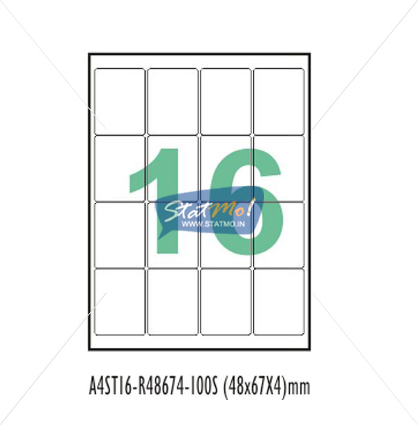 Desmat SA White A4 16 Labels-Data 48 x 67 x 4 by StatMo.in