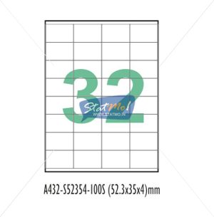 Desmat SA White A4 32 Labels-Data 52.3875 x 35 x 4 by StatMo.in