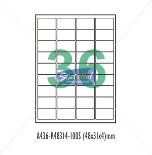 Desmat SA White A4 36 Labels-Data 48 x 31 x 4 by StatMo.in