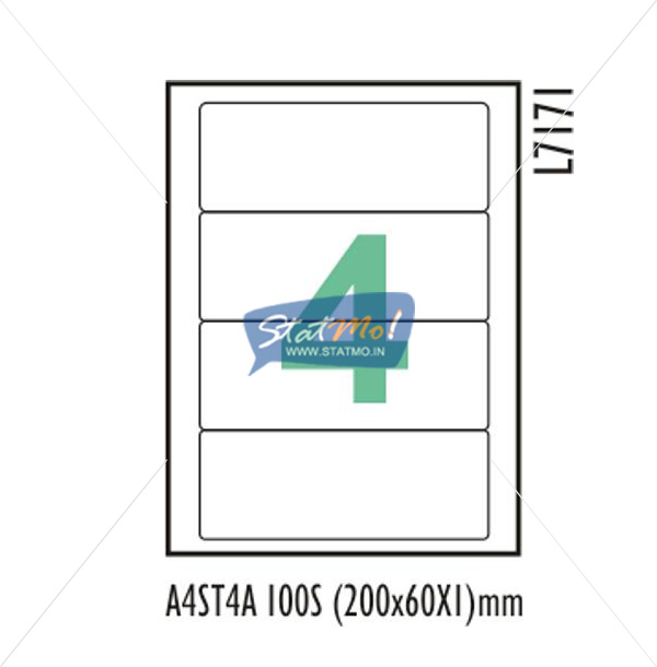 Desmat SA White A4 4 Labels-Data 200 x 60 x 1 by StatMo.in